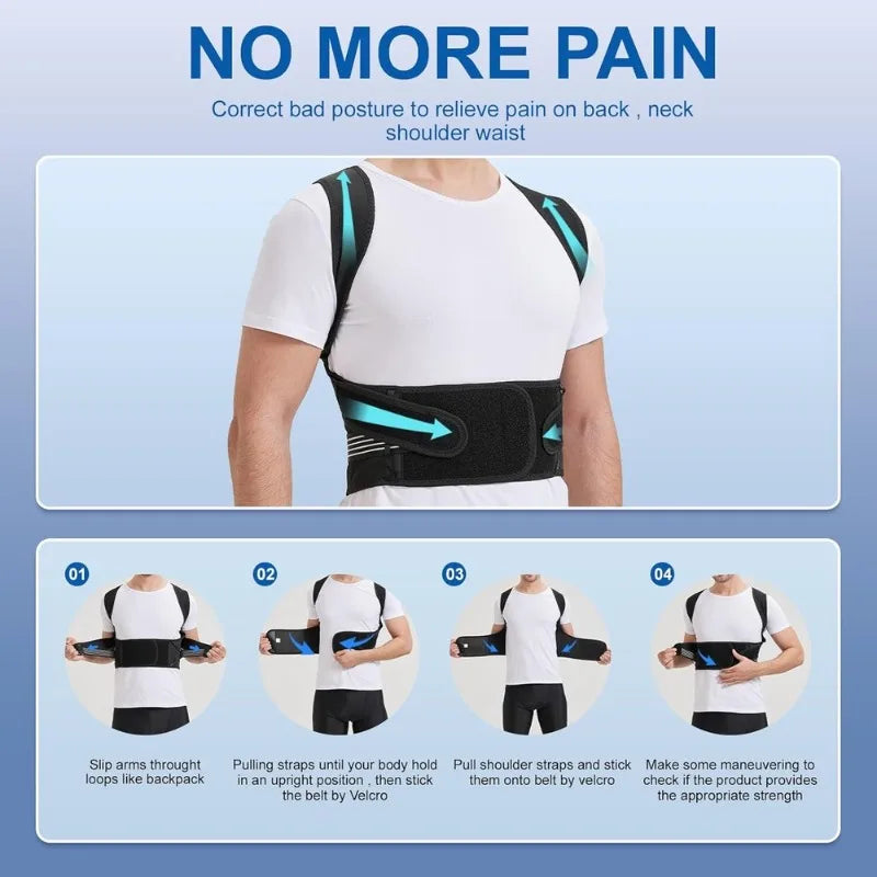 Ajustable Back Support Posture Corrector for Females Gym Rehabilitationequipment Yoga Back Belts Corset Lumbar Shoulders