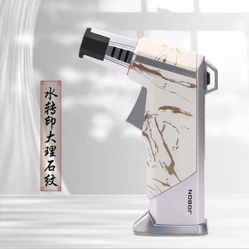 New JOBON Strong Blue Flame Spray Gun Inflatable Lighter Fire Lock Anti Slip Base Gas Lighter Outdoor BBQ Kitchen Cigar Lighters