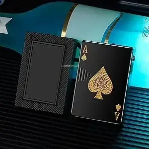 Metal Poker Card Inflatable Lighter Windproof Jet Flame Butane Cool Portable Lighter Cigarette Accessories Men's Smoking Gift