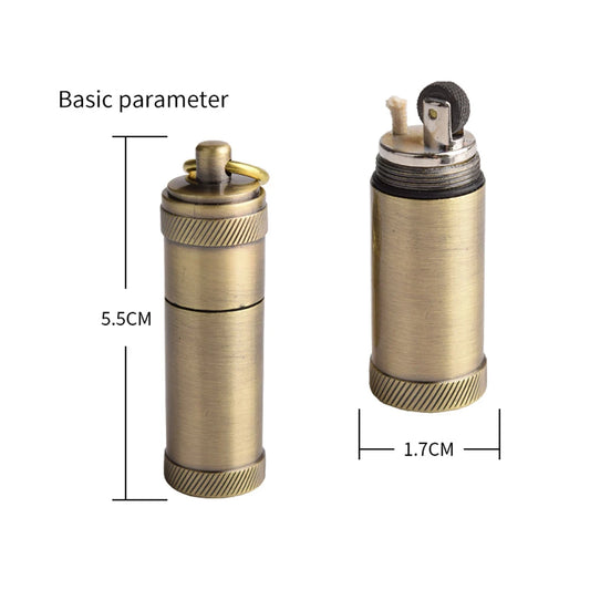 Retro Vintage Mini Kerosene Lighter Portable Personality Gasoline Lighter Gadgets Pendant 55*17MM