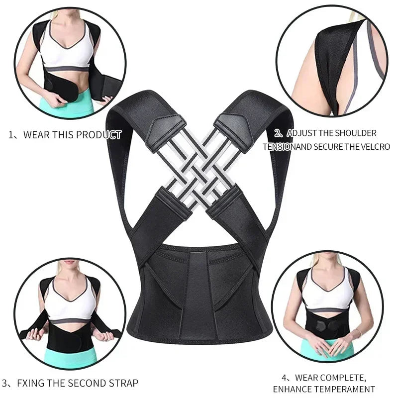 Ajustable Back Support Posture Corrector for Females Gym Rehabilitationequipment Yoga Back Belts Corset Lumbar Shoulders
